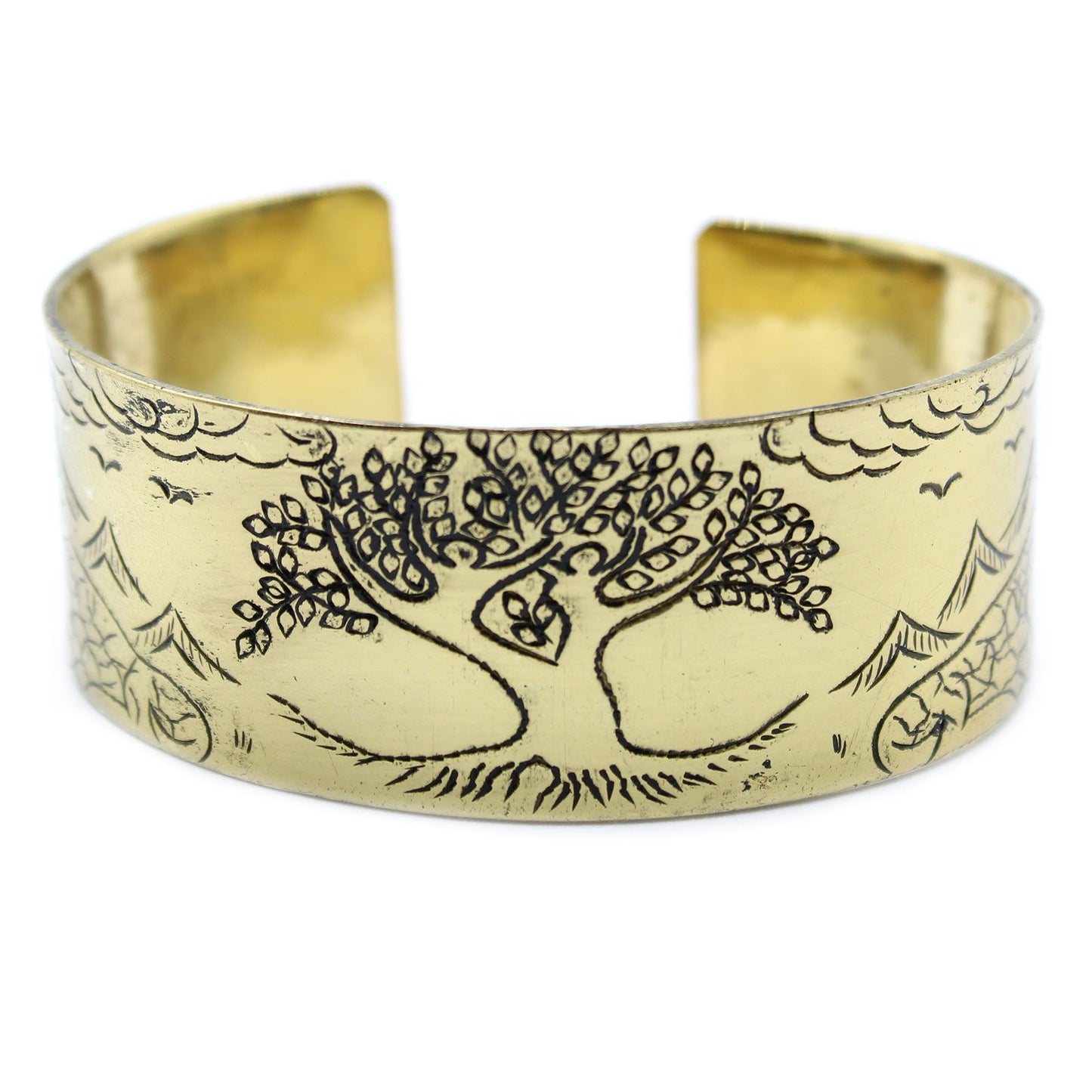 Bracelet tibétain en laiton avec mantra - Arbre de vie