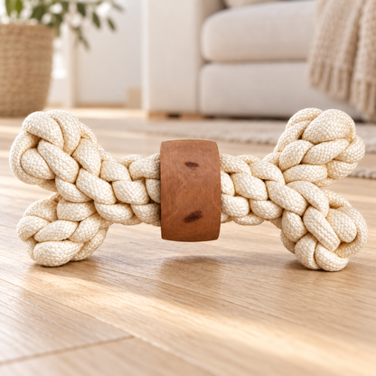 Juguetes PAW para mascotas – Mordedor de madera de café Power Knot Bone