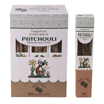 Varillas de resina para difuminar con pachulí dorado 30g (6 unidades)