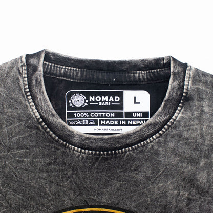 Nomad Sari Camiseta de algodón lavado a piedra - Rebel - Carbón - Grande