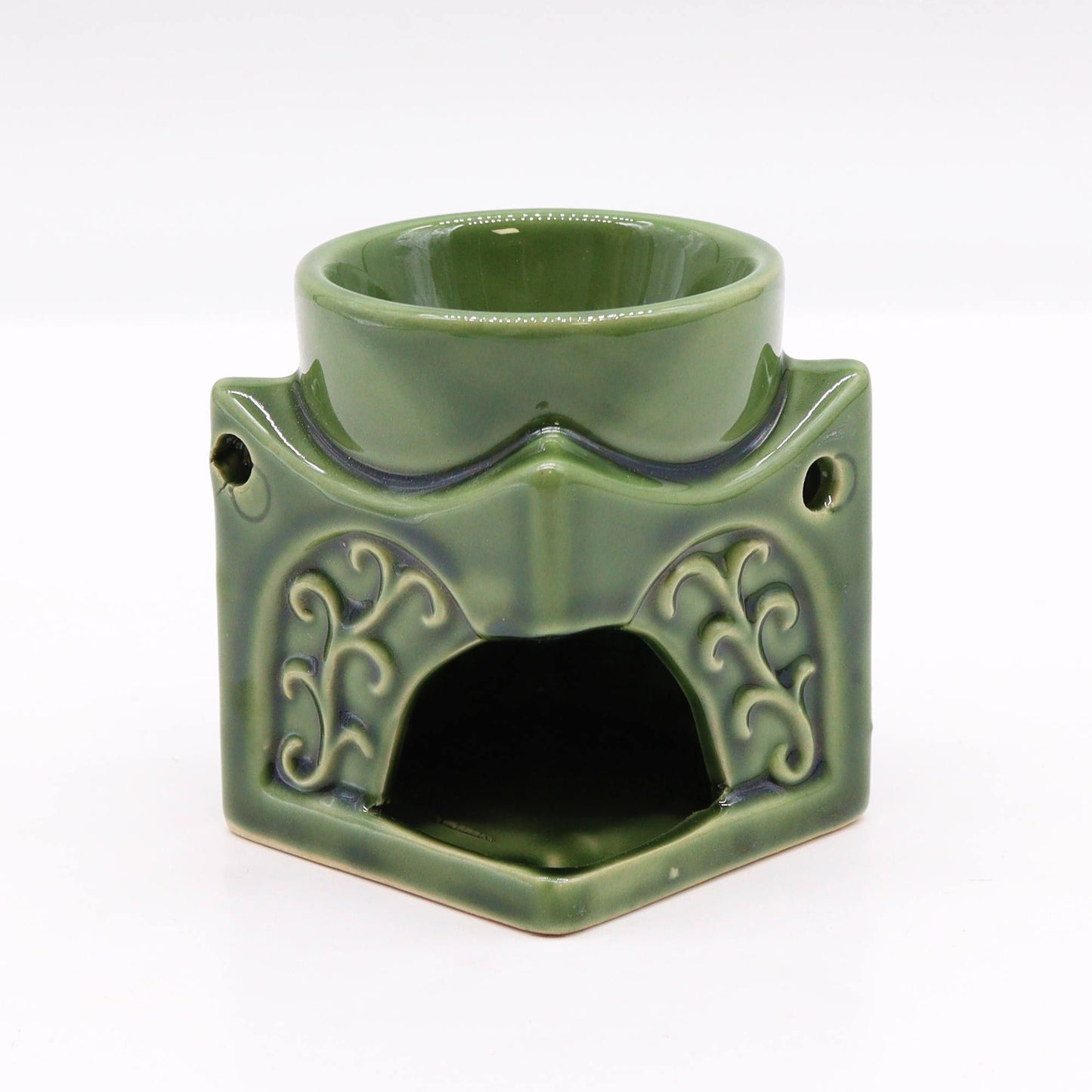 Quadratischer Buddha-Brenner - Dunkle Jade