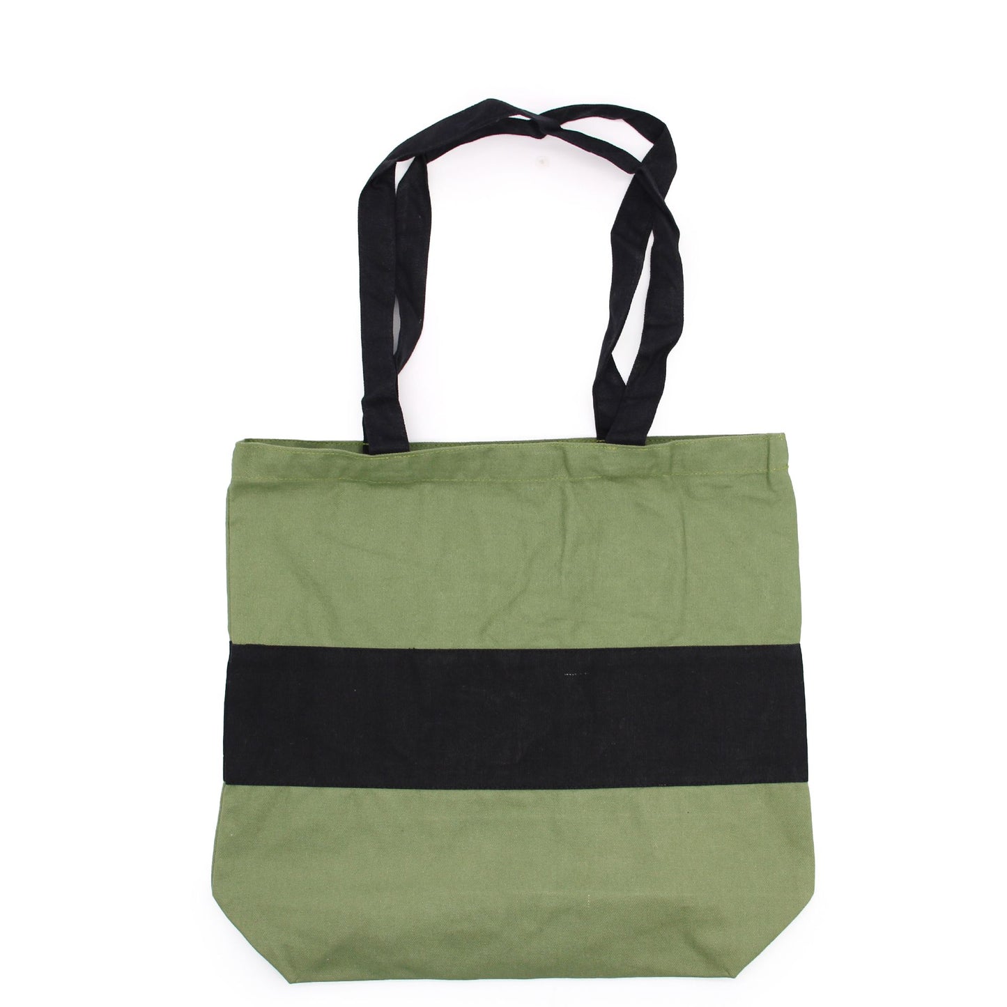 Sacs en coton bicolores - 38 x 42 x 12 cm - Vert et noir - 280 g