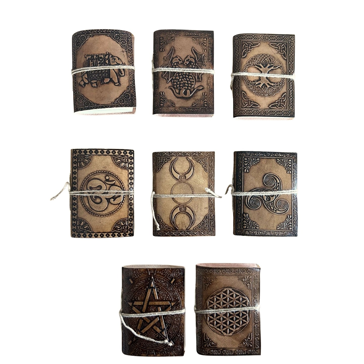 Petits carnets en cuir assortis (4 x 3 pouces) - Vitrine