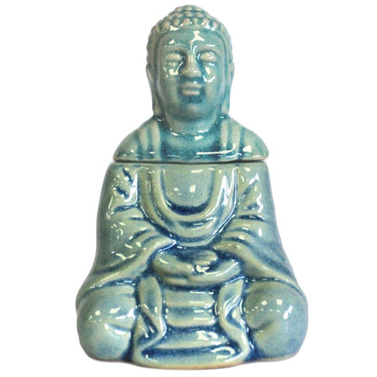 Quemador de Aceite Buda Sentado Azul