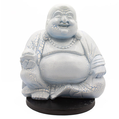 Lámpara del Buda Risueño - Azul Cielo - Base Redonda