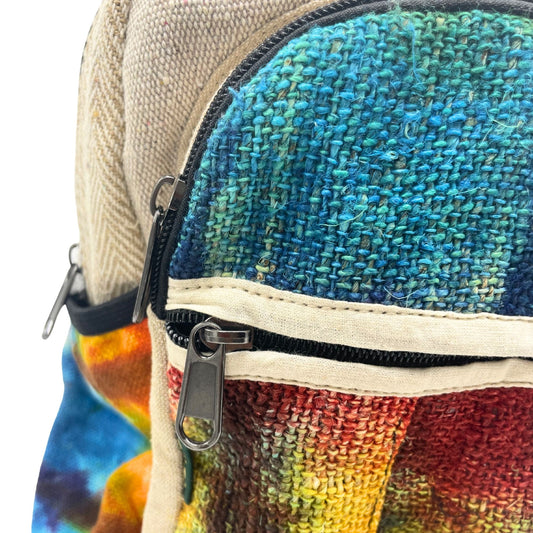 Mittlerer Batik-Hanfrucksack ohne Aufdruck