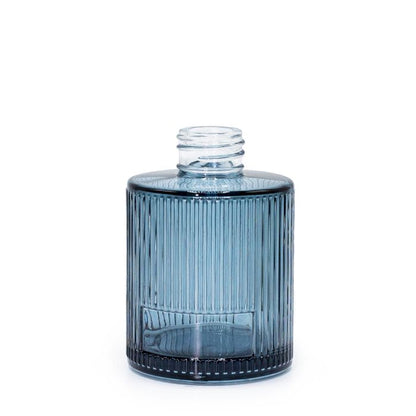 Flacon diffuseur rond nervuré de 150 ml - Bleu fumée