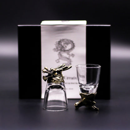 Set de regalo de 6 vasos de chupito (50 ml) - Criaturas Salvajes del Bosque - Bronce antiguo