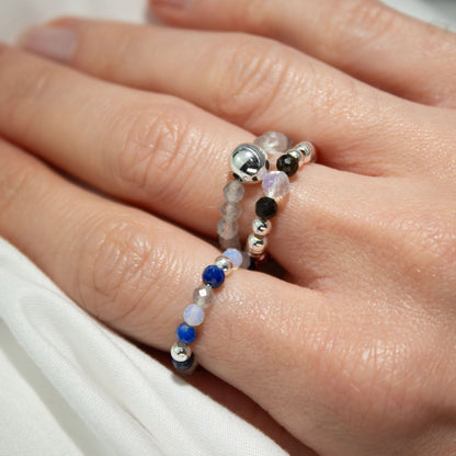 Ring-Set mit Nymphengeist-Edelstein – Nordlichter