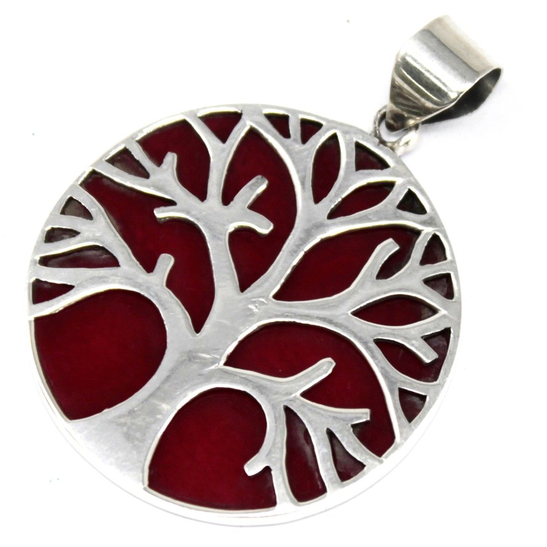 Colgante Plata Árbol de la Vida 30mm Coral