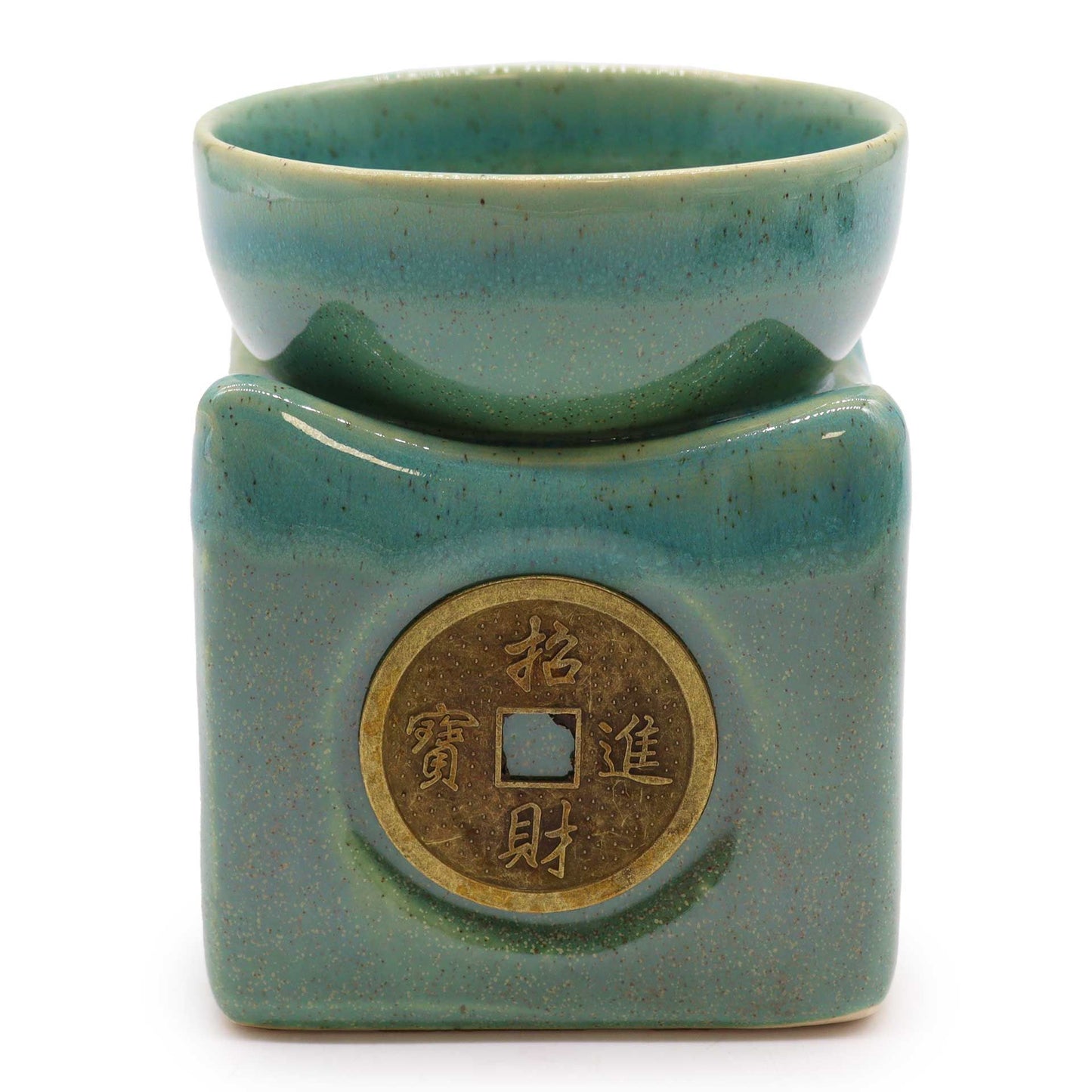Großer Ölbrenner mit Glücksmünze – Jade