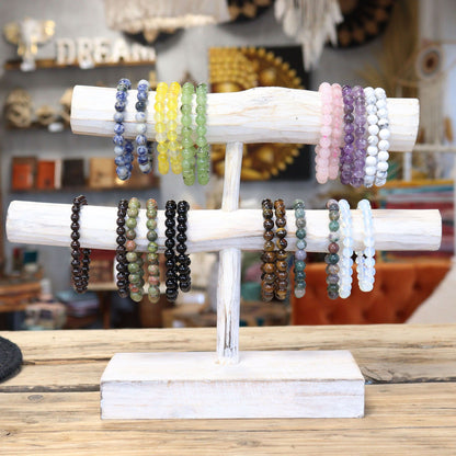 Brazalete de Energía Jaspe Blanco 8mm