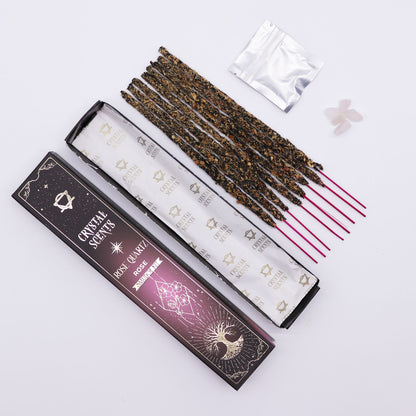 Encens purifiant au parfum de cristal de quartz rose - Rose