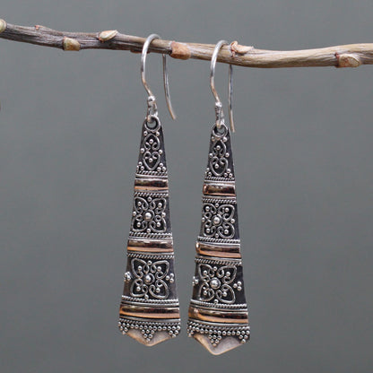 Pendientes Plata y Oro Gotas Tribales