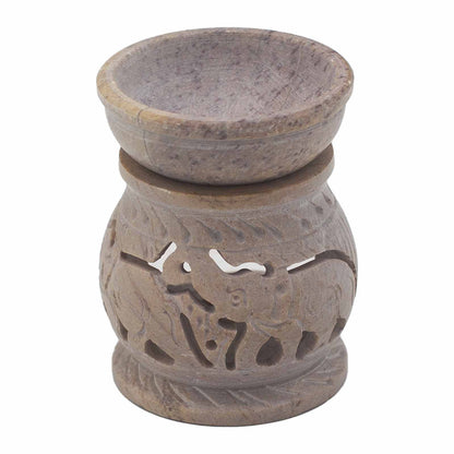 Kleiner Speckstein-Ölbrenner 8 cm - Elefant
