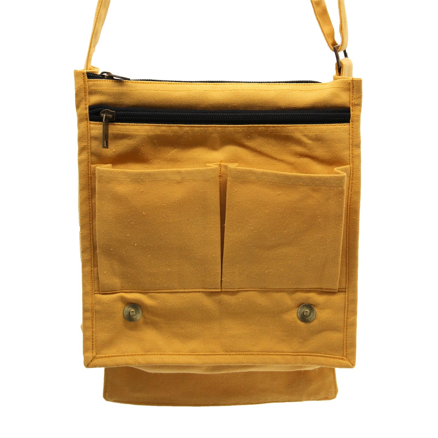 Bolso mensajero de lona de algodón - Amarillo