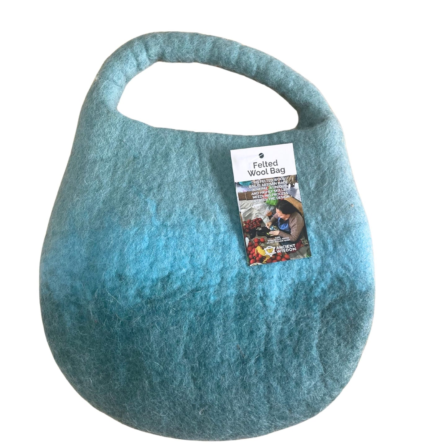 Bienentasche aus Filz - Ein Griff mit Magnet - Blau und Grün