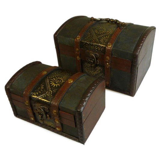 2er-Set Kolonialboxen - Geprägtes Metall