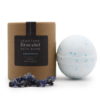Bracelet en pierres précieuses sodalite et bombe de bain