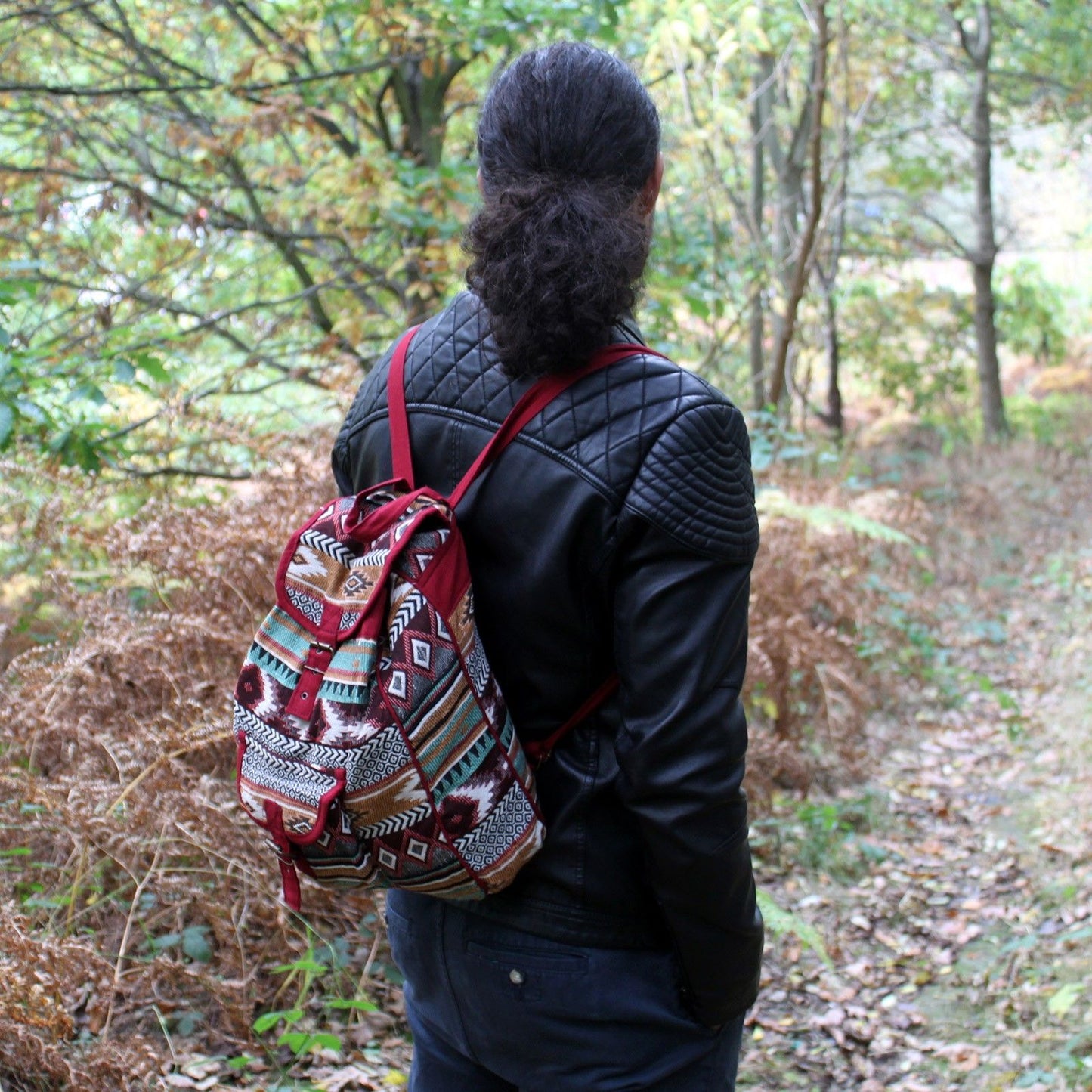 Mochila Tejido Jacquard Chocolate