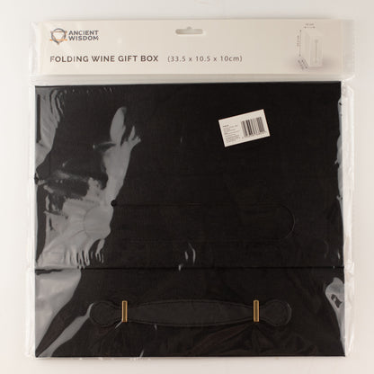Caja de regalo plegable - Con forma de caja de vino (33.5x10x10.5cm) - Negro