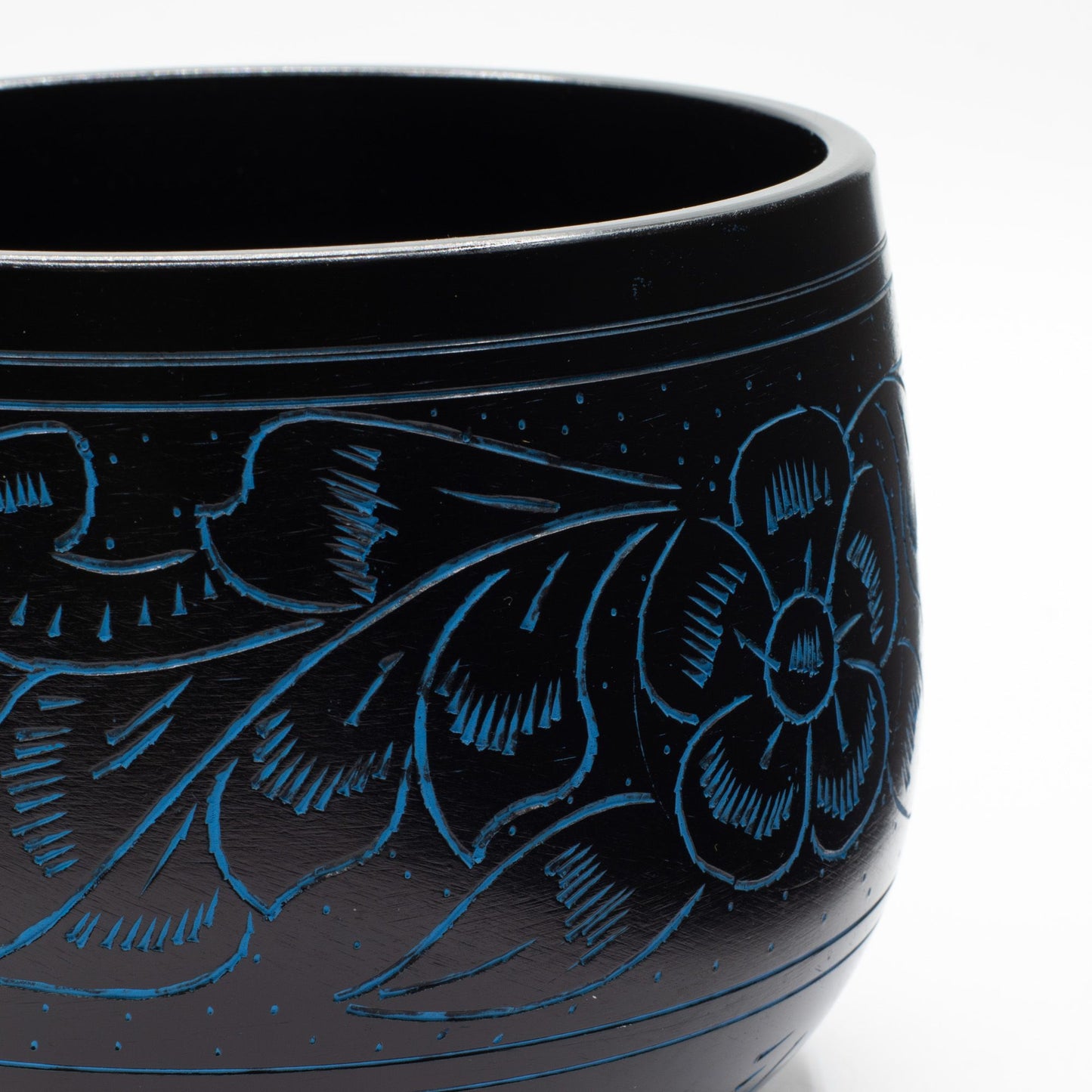 Cuenco tibetano de caldero - Hongo mágico - Azul (15 cm)