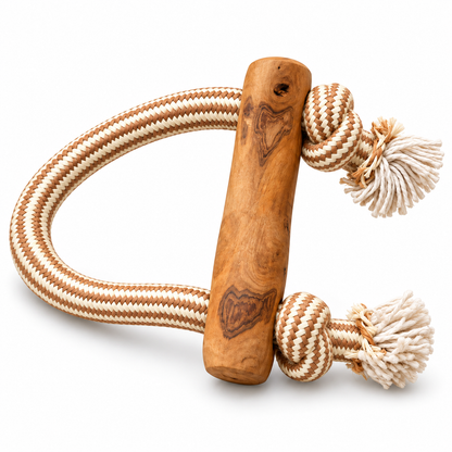 Juguetes PAW para mascotas – Mordedor de madera de café Loop & Tug