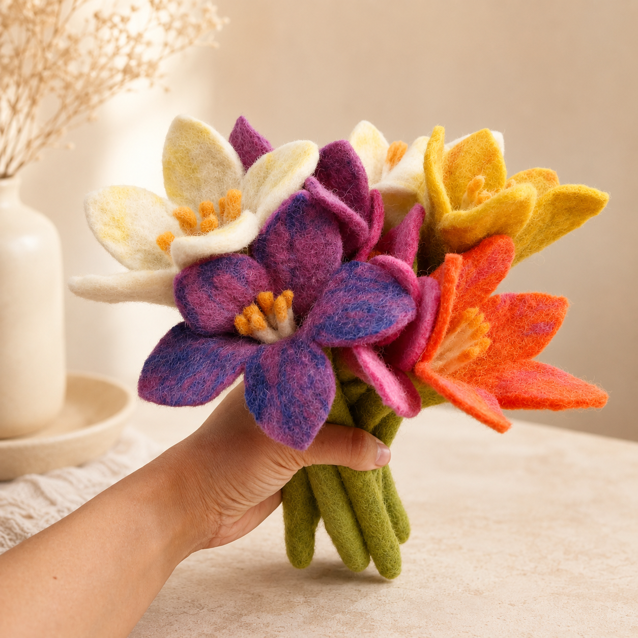 Flores de fieltro - Lirio (10 colores surtidos)