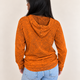 Camisa con capucha pequeña lavada a la piedra con bolsillo canguro - Naranja quemado