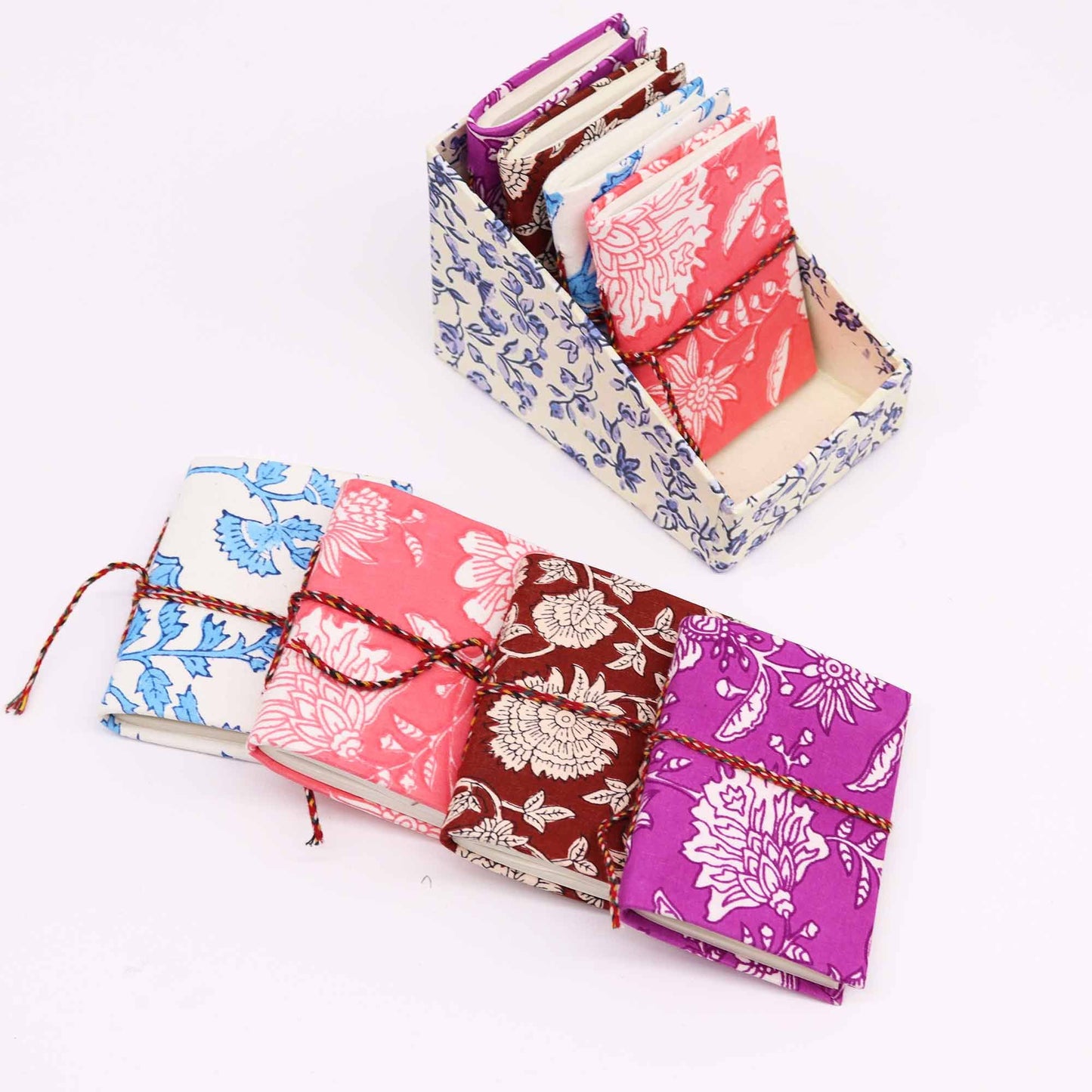 8 x Cuadernos de Algodón con Estampado Floral 7x10cm (display pack)
