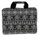 Sacoche rembourrée pour ordinateur portable (motif éléphants) 33 x 24 x 3 cm
