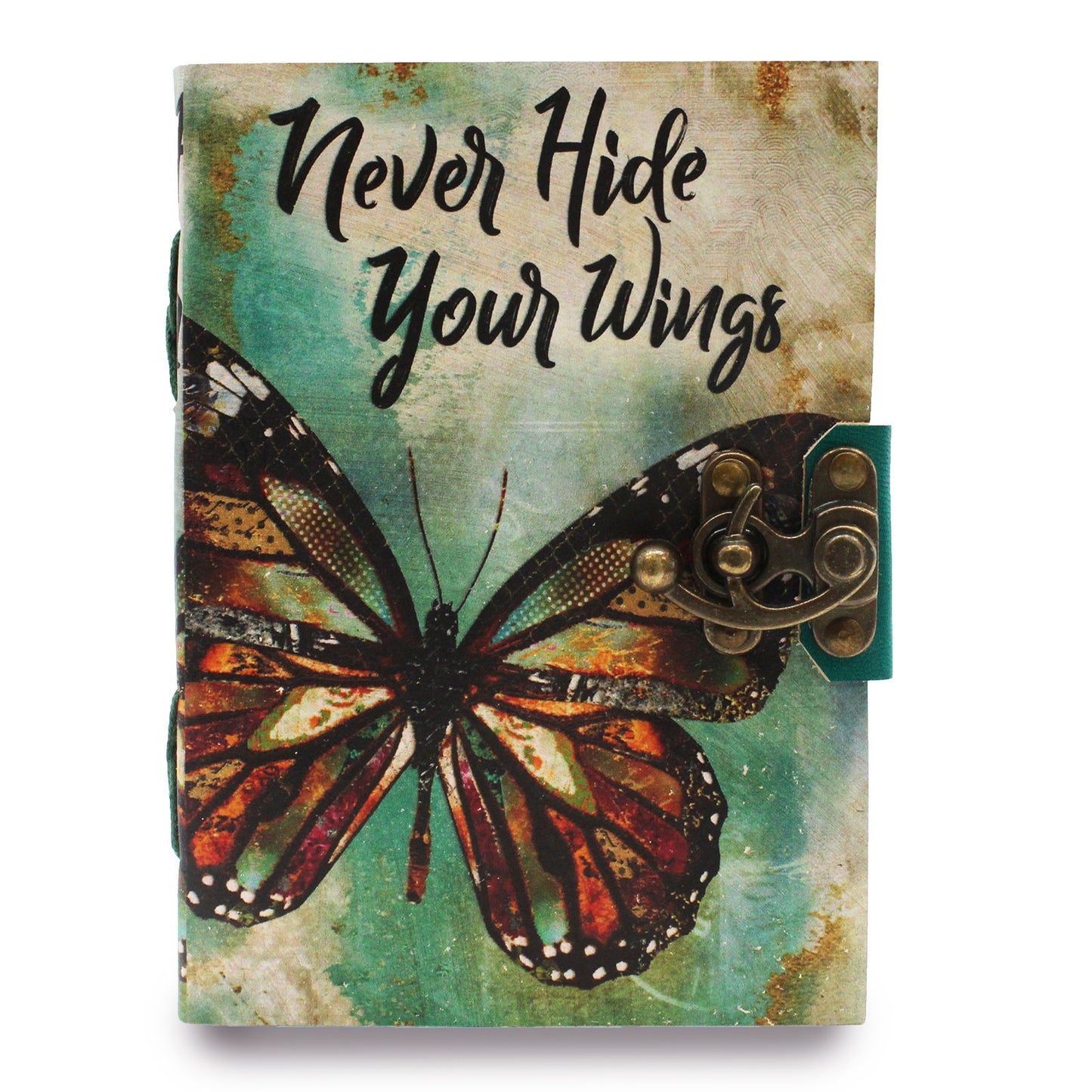 Ledernotizbuch „Never Hide Your Wings“