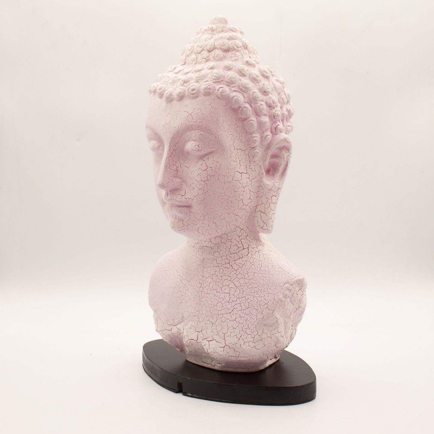 Lámpara de busto de Buda craquelado en color cereza - base oval