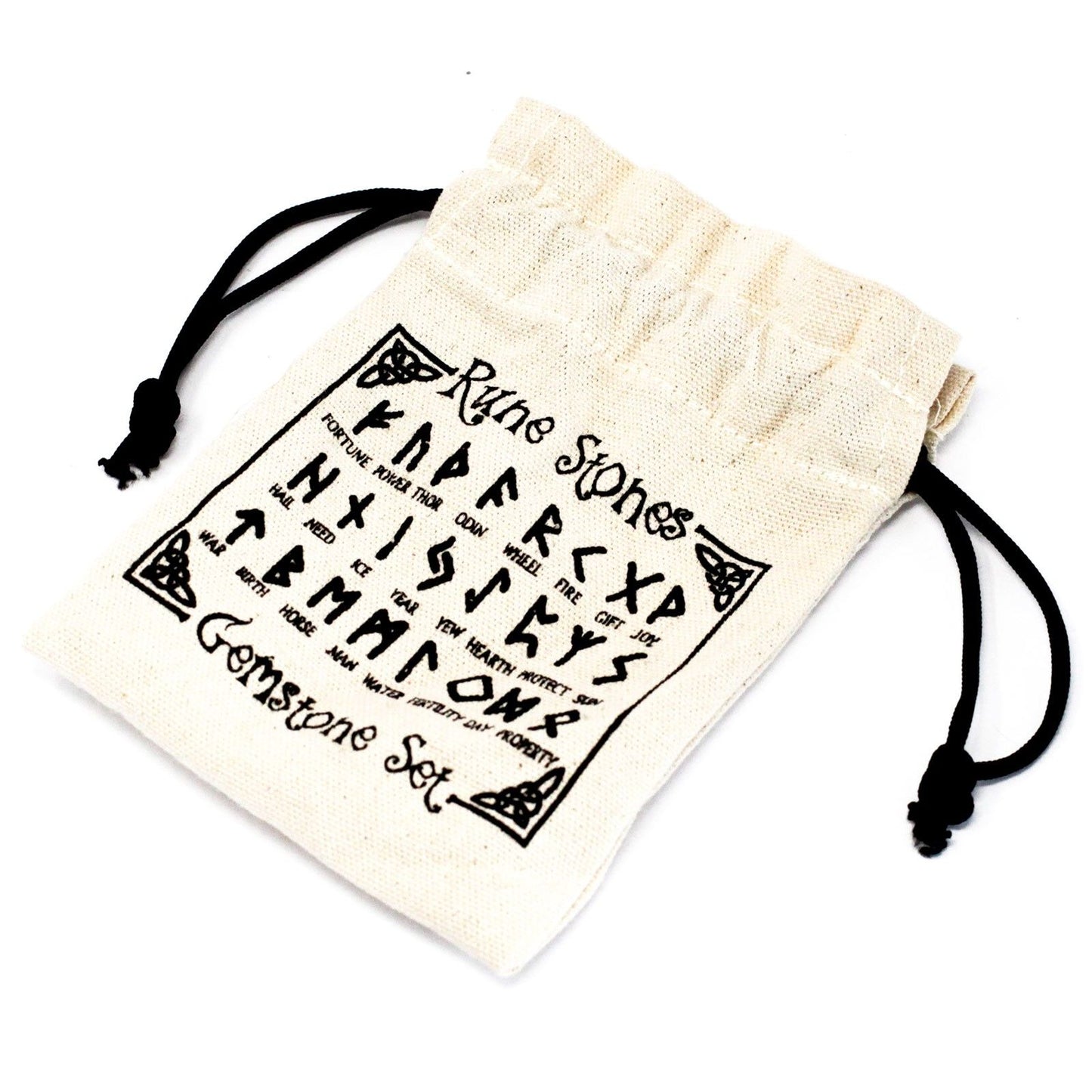 Ensemble de runes indiennes en sachets – Agate grise