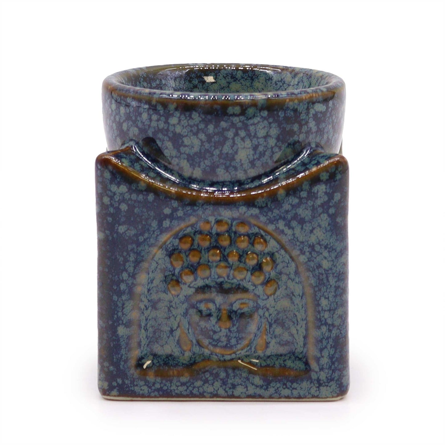 Quadratischer Buddha-Brenner - Puderblau