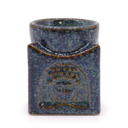 Quadratischer Buddha-Brenner - Puderblau
