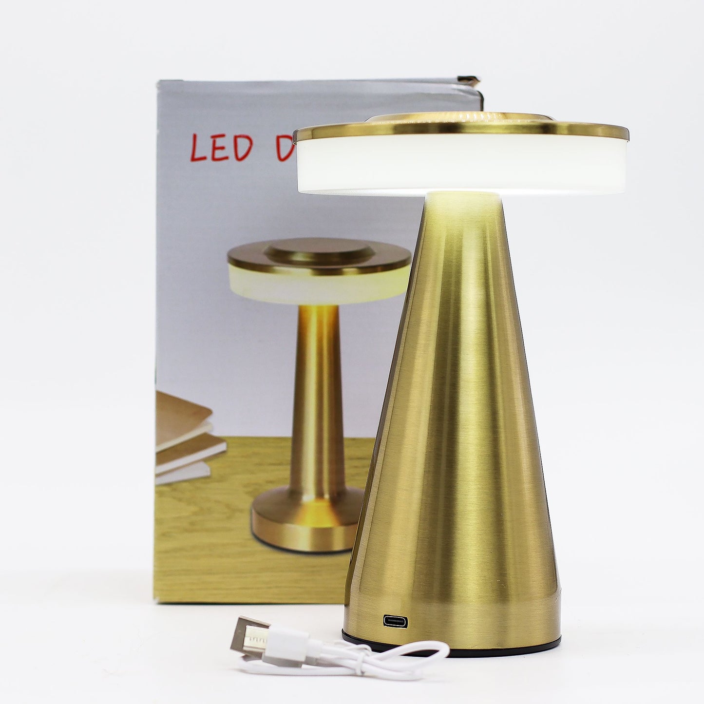 Touch-Lampe – Hoher Kupferstiel – USB (C) – Wiederaufladbar (400 Watt)