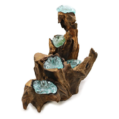 Portavelas Molton Glass Five sobre madera