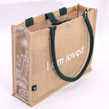 Hop Hare Große Jutetasche - I Am Loved
