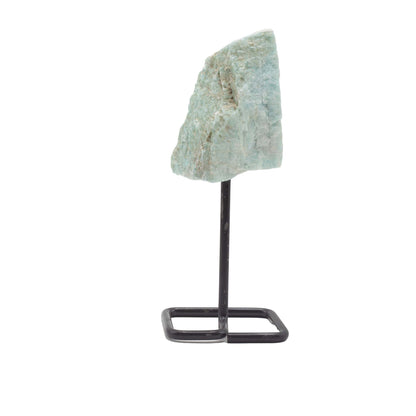Muestra de mineral en soporte metálico - amazonita