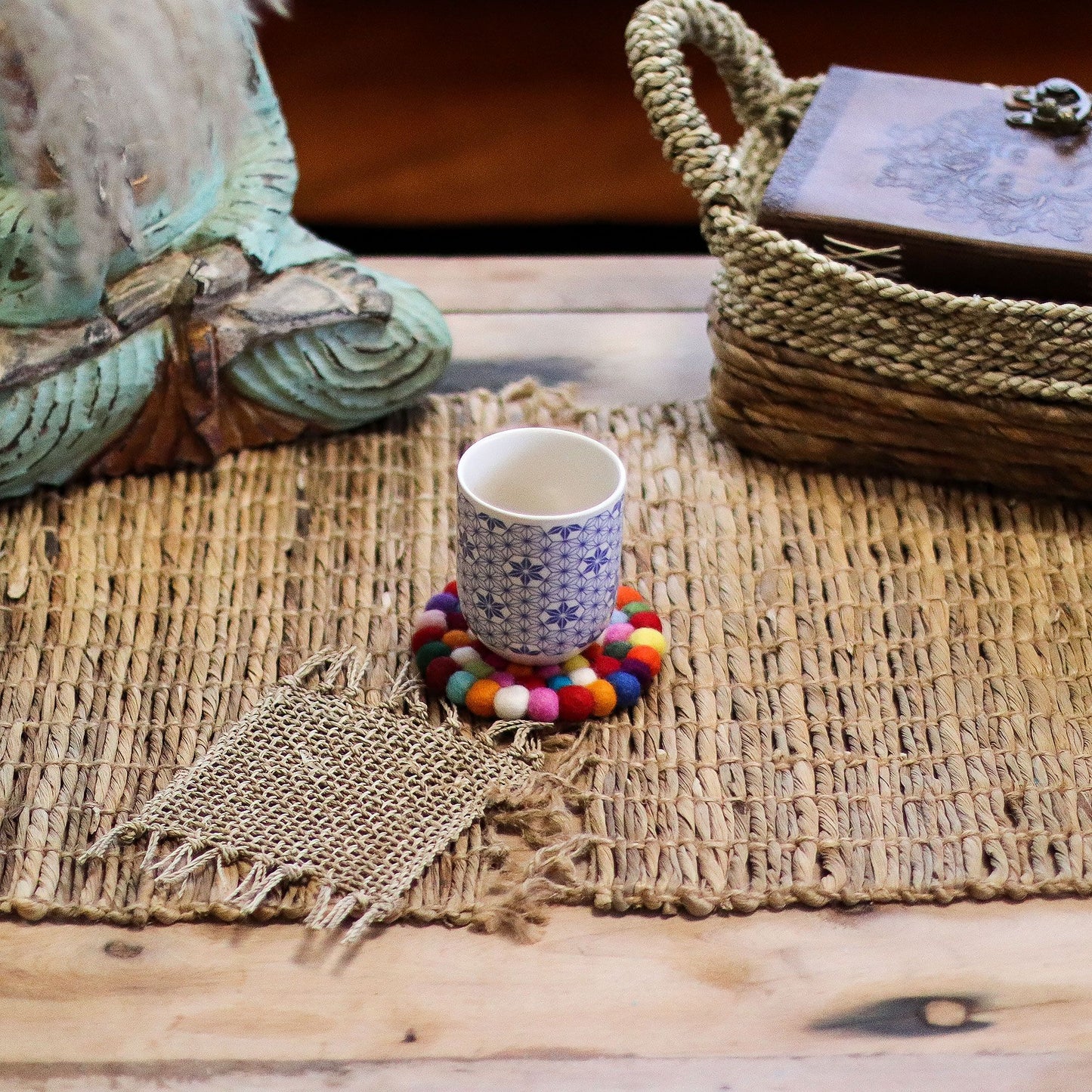 10 cm runde Filzuntersetzer, mehrfarbig (4er-Set)