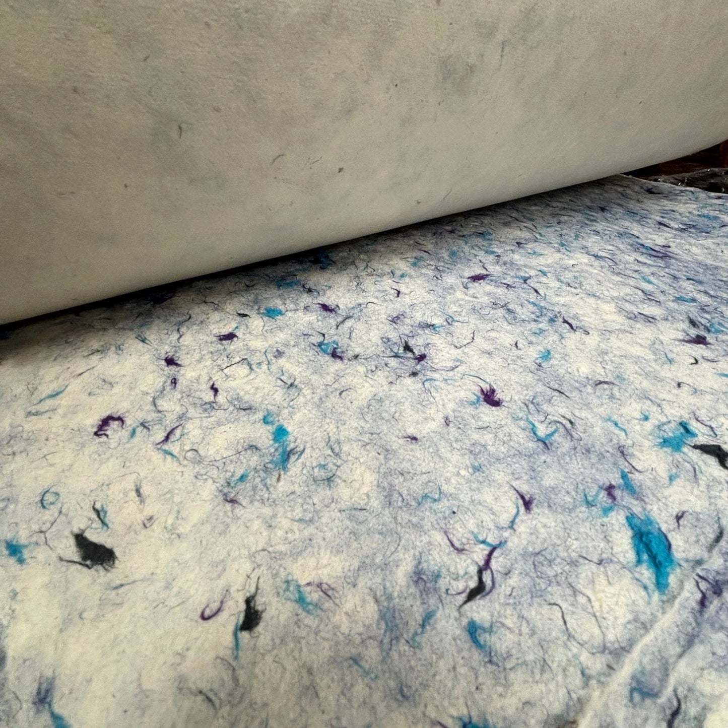 Papier cadeau fait main Lokta - Coton bleu