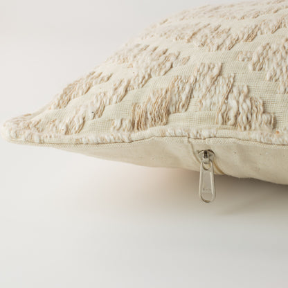 Funda de cojín clásica - Geo crema neutra - 30x50 cm - Estilo de madera