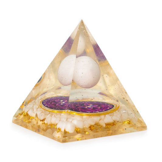 Pirámides de orgonita medianas 7x6 cm - Esfera de cuarzo flotante - Trozos de cuarzo
