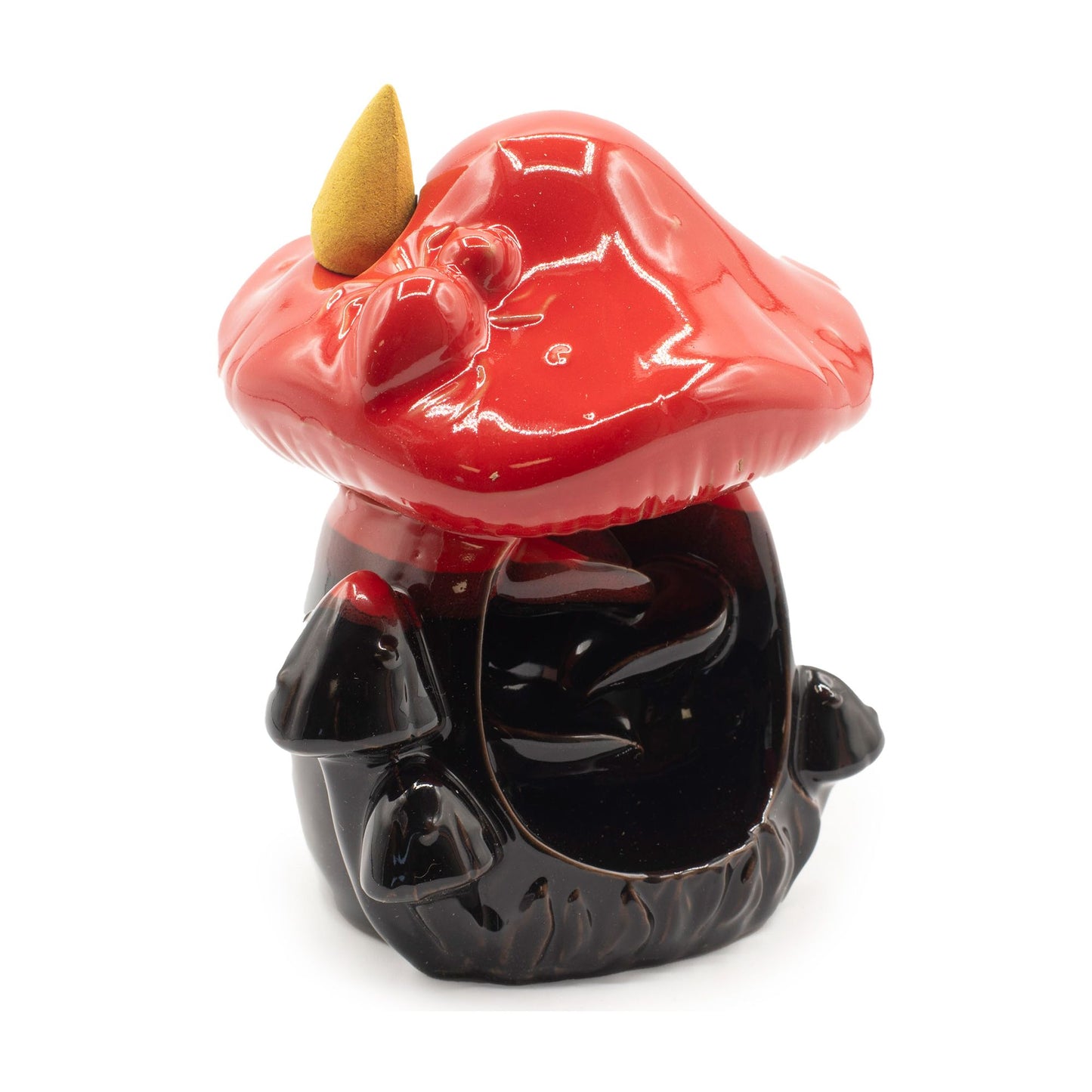 Brûleur d'encens à refoulement - Grande pomme de pin rouge