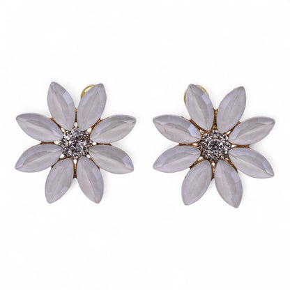 Perle - Vintage Glas - Blumen - Ohrringe