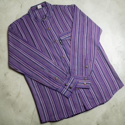 Nomad Sari Grandad Camisa - Negro Púrpura - Mediano
