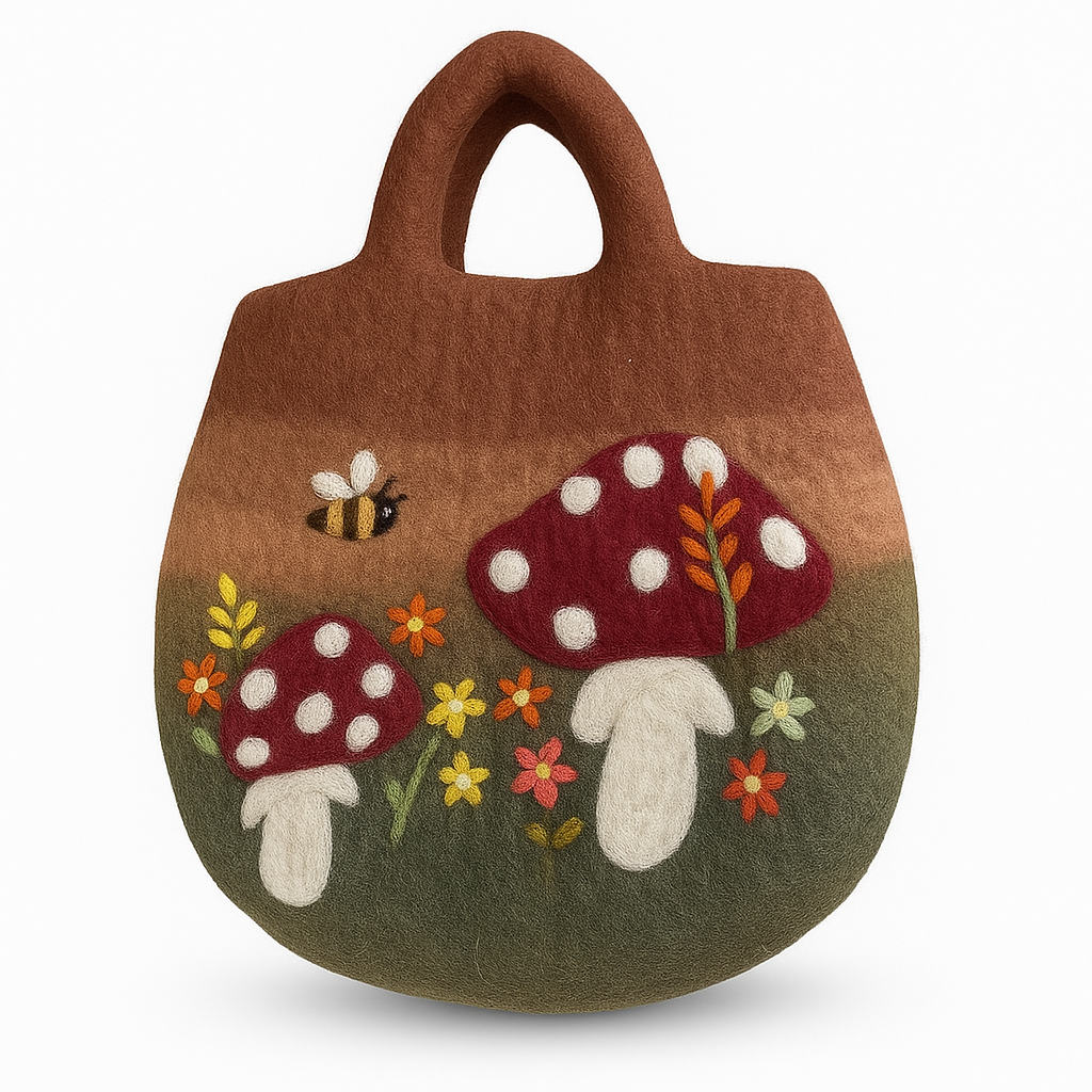 Sac de jardin en feutre pour champignons - 35 x 27 cm
