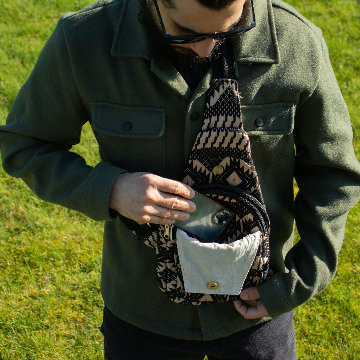 Taschen aus natürlichem Jacquard - Desert Loom - Umhängetasche