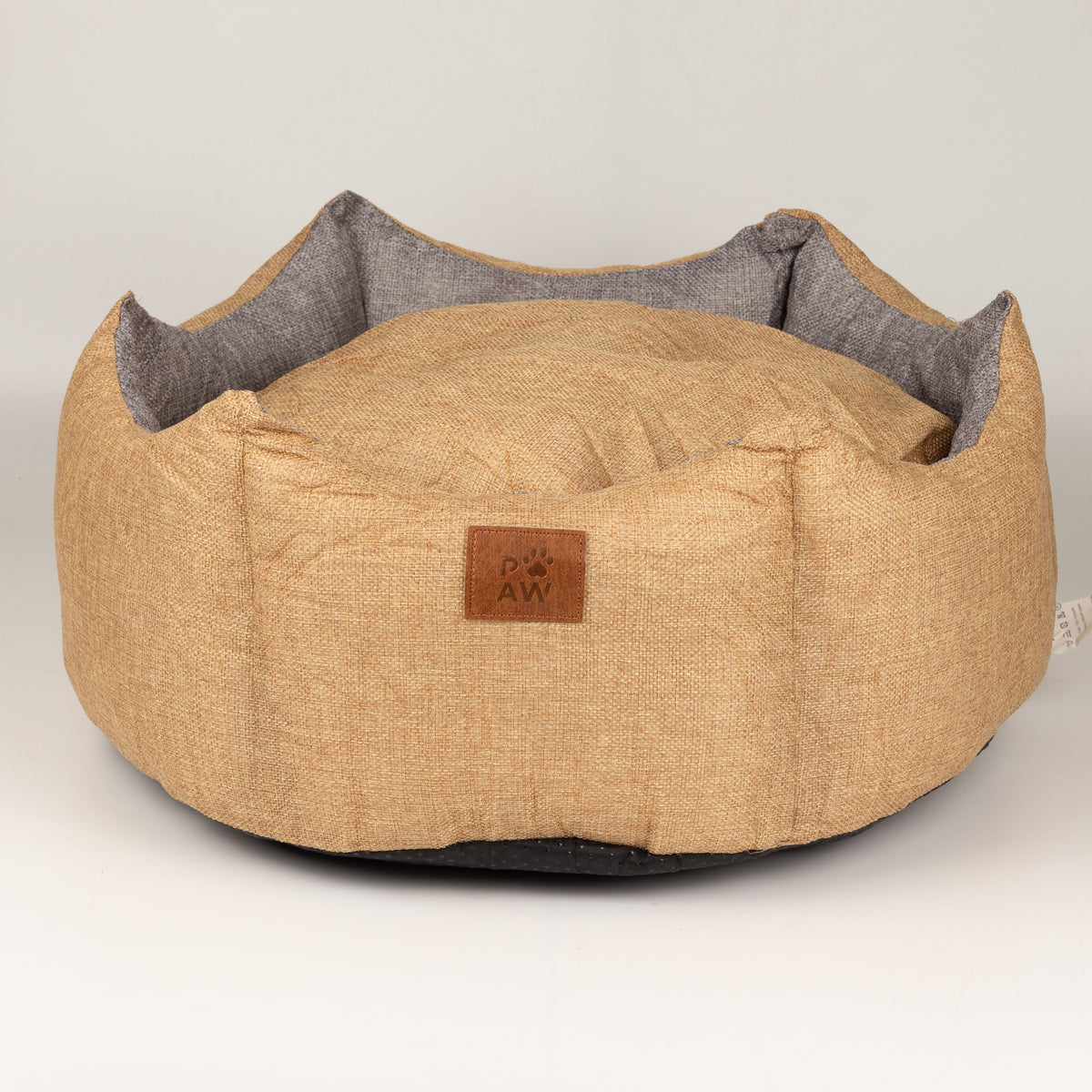 Cama para mascotas – Mediana Corona Real – Arena y Gris – 50 × 50 × 26 cm